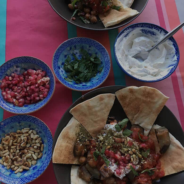 fatteh-aubergines-zaatar-sumac-jordanie